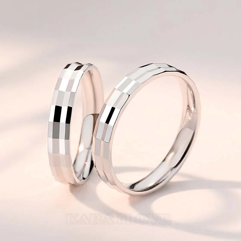 Shining Sterling Silver Couple Rings