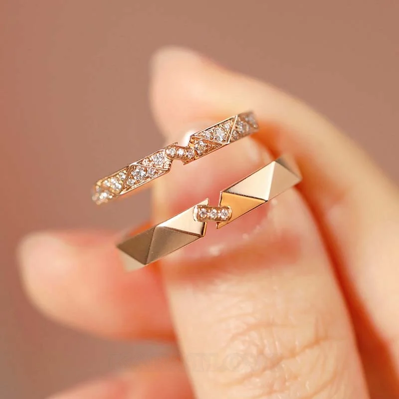 Round Diamond White Sterling Silver Couple Rings
