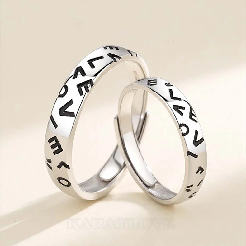 Love Sterling Silver Couple Rings