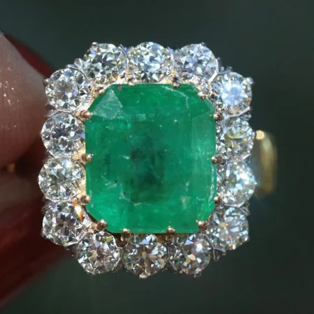 Radiant Cut Emerald Green...