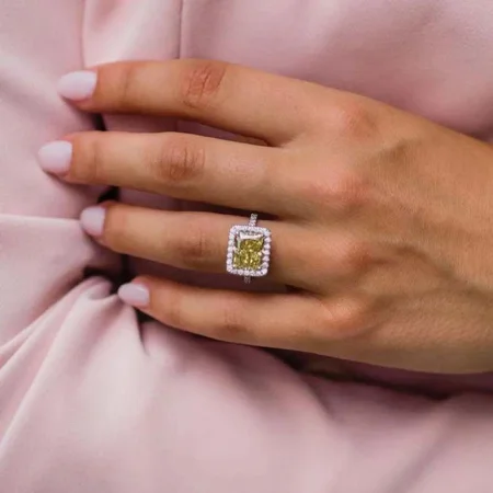 Radiant Cut Citrine Yellow...