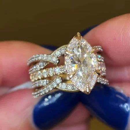 Marquise Cut Diamond White...