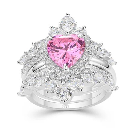 Heart Cut Fancy Pink 925...