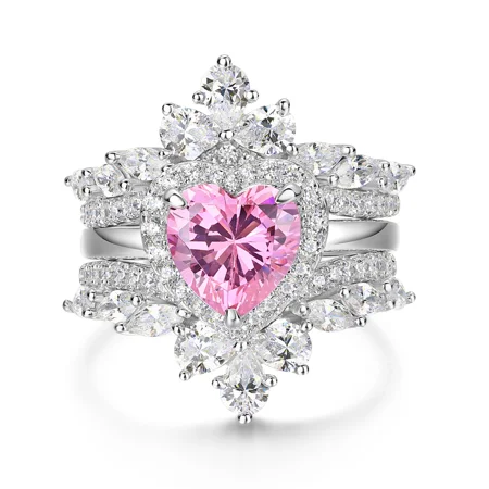 Heart Cut Fancy Pink 925...