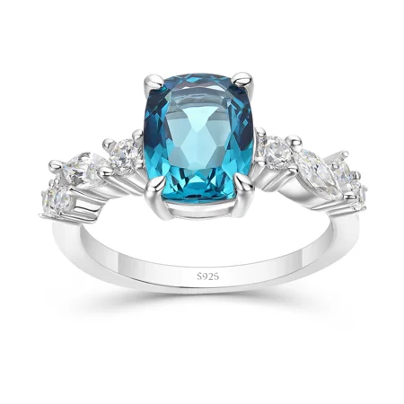Radiant Cut Aquamarine Blue...