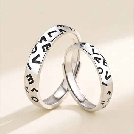 Love Sterling Silver Couple Rings