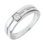 Round Cut Diamond White Sterling Silver Solitaire Wedding Band