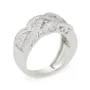 Round Cut Diamond White Sterling Silver Intertwined Wedding Ring
