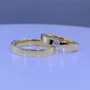 Round Cut Diamond White Yellow Gold Couple Rings in 925 Sterling Silver