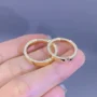 Round Cut Diamond White Yellow Gold Couple Rings in 925 Sterling Silver