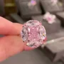 Radiant Cut Fancy Pink Art Deco Engagement Ring in 925 Sterling Silver