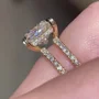 Radiant Cut Diamond White Hidden Halo 925 Sterling Silver Yellow Gold Engagement Ring