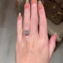 Radiant Cut Diamond White Hidden Halo 925 Sterling Silver Yellow Gold Engagement Ring