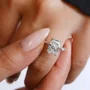 Radiant Diamond White Sterling Silver Classic Engagement Ring