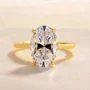 Oval Cut Diamond White Sterling Silver Engagement Ring