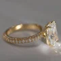 Radiant Cut Diamond White Sterling Silver Yellow Gold Engagement Ring