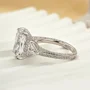 Radiant Cut Diamond White Sterling Silver 3-Stone Engagement Ring
