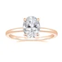 Oval Cut Diamond White Sterling Silver Solitaire Engagement Ring