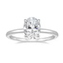 Oval Cut Diamond White Sterling Silver Solitaire Engagement Ring