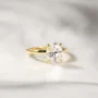 Oval Cut Diamond White Sterling Silver Solitaire Engagement Ring