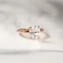 Oval Cut Diamond White Sterling Silver Solitaire Engagement Ring