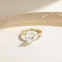 Oval Cut Diamond White Sterling Silver Solitaire Engagement Ring