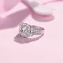 Cushion Cut Diamond White Sterling Silver Halo Engagement Ring