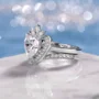 Heart Cut Diamond White 925 Sterling Silver Halo Bridal Ring Set