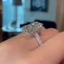Radiant Cut Diamond White Engagement Ring in 925 Sterling Silver