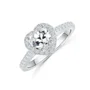 Heart Cut Diamond White Halo Engagement Ring in 925 Sterling Silver
