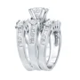 Princess Cut Diamond White 3-Piece Bridal Sets in Sterling Silver
