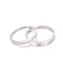 Round Diamond White Sterling Silver Couple Rings