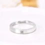 Round Diamond White Sterling Silver Couple Rings