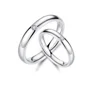 Round Diamond White Sterling Silver Couple Rings
