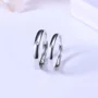 Round Diamond White Sterling Silver Couple Rings