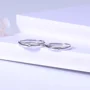Round Diamond White Sterling Silver Couple Rings