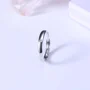 Round Diamond White Sterling Silver Couple Rings