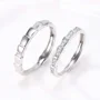 Round Diamond White Sterling Silver Couple Rings