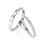 Round Diamond White Sterling Silver Couple Rings