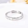 Round Diamond White Sterling Silver Couple Rings