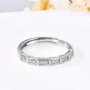 Round Diamond White Sterling Silver Couple Rings