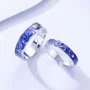 Starry Sky Sterling Silver Blue Couple Rings
