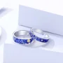 Starry Sky Sterling Silver Blue Couple Rings