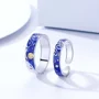 Starry Sky Sterling Silver Blue Couple Rings