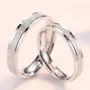 Scrub Sterling Silver Couple Rings
