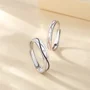 Round Diamond White Sterling Silver Couple Rings