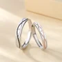 Round Diamond White Sterling Silver Couple Rings