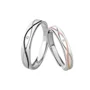 Round Diamond White Sterling Silver Couple Rings
