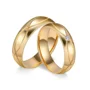 Round Diamond White Yellow Gold Titanium Couple Rings