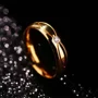 Round Diamond White Yellow Gold Titanium Couple Rings
